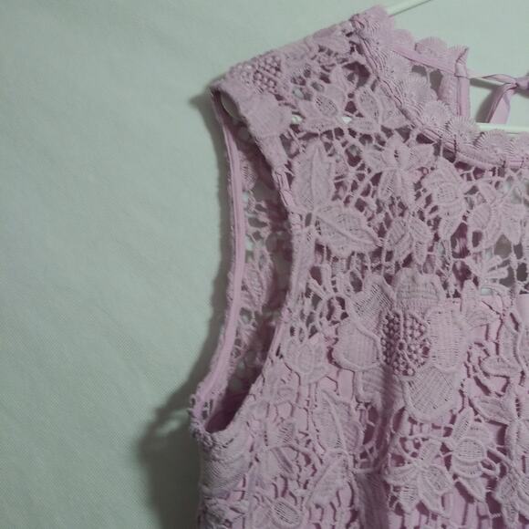 Nanette Lepore Sugar Plum Sleeveless Lace Trim Top Easter Spring Size XL - Picture 4 of 11